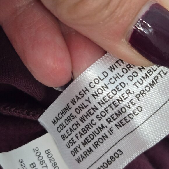 Duluth Trading Co Women's Size M Dry and Mighty Fleece Tunic Sweatshirt Burgundy - Picture 7 of 12